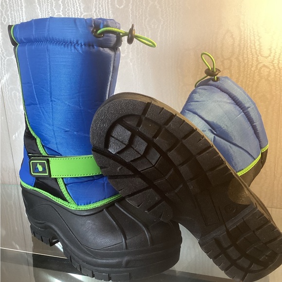 SHOE DEPT. BOYS BLUE & GREEN WEATHER BOOTS. SZ 4M. - Picture 3 of 7